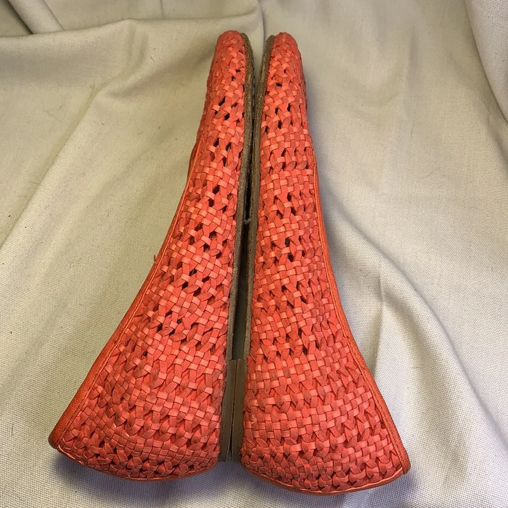 Eileen Fisher leather intarsio woven leather flats